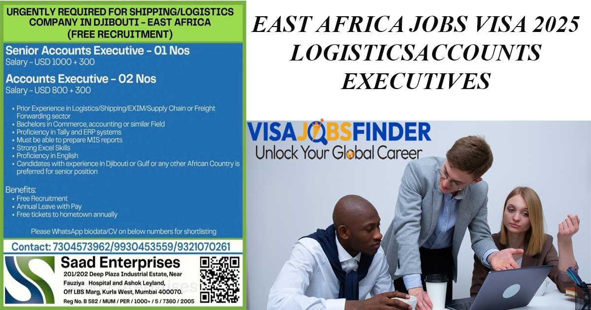 East Africa Jobs Visa 2025 Logistics Accounts Executives