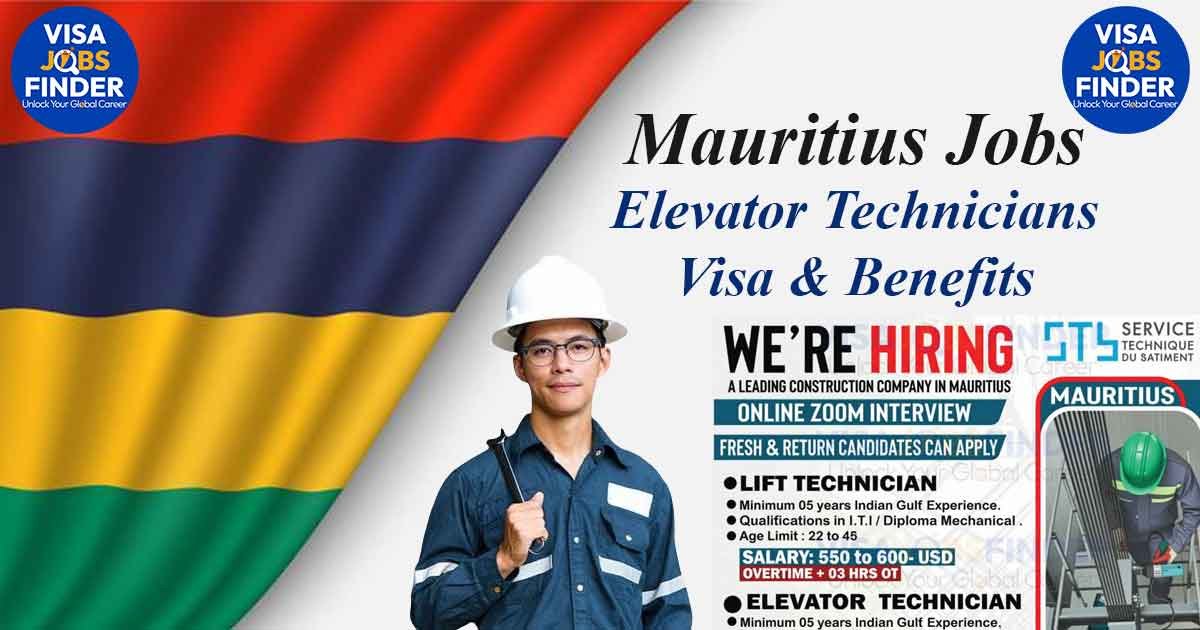 Mauritius Jobs for Elevator Technicians Visa & Benefits